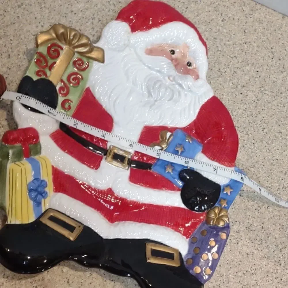 👍 Fitz and Floyd Santa Christmas Plate. C7